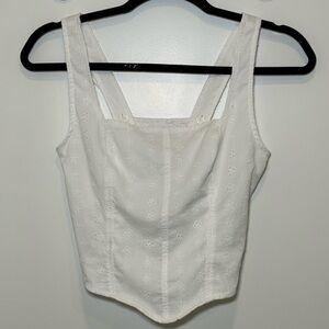 Hollister White Eyelet Crop Top